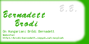 bernadett brodi business card